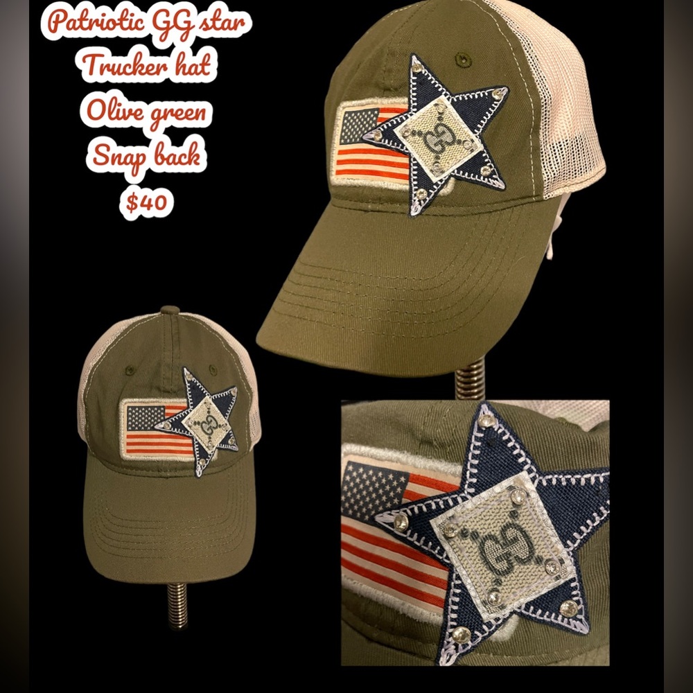 Upcycled patriotic trucker ball cap hat NEW